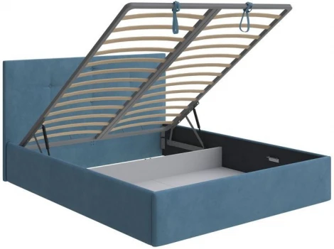 PROxSON Кровать Mono с бельевым ящиком (Ткань: Велюр Monopoly Прованский синий (792)) 140x200