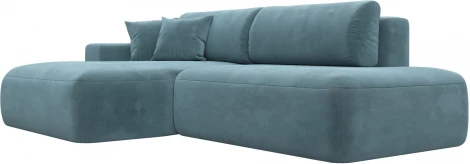 Диван угловой Лига-036 НПБ Модерн левый угол (Бирюзовый/Велюр) Лига Диванов арт.121408L