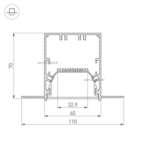 Профиль SL-LINIA55-FANTOM-2000 ANOD (Алюминий) 027161 Arlight FANTOM