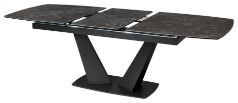 Обеденный стол M-City ACUTO2 170 BLACK MARBLE Черный мрамор матовый, керамика/ черный каркас NEW!