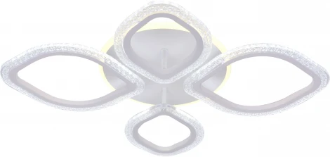 Люстра потолочная светодиодная Bubble 10251/4 LED*70+5W White (регулировка яркости, 220V, пульт управления, цветы)