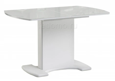 Стол на тумбе Палмер 120 белый / белое стекло