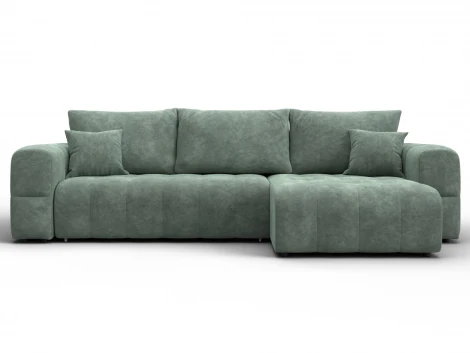 Диван угловой Лига-110 НПБ угол универсальный (ДВП,ДСП,ЛДСП,Брус,Фанера,Велюр/Зеленый) Лига Диванов 136524