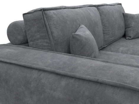 Диван прямой Лига-081 НПБ (ДСП/Пластик/Велюр/Темно-серый) Лига Диванов 130113