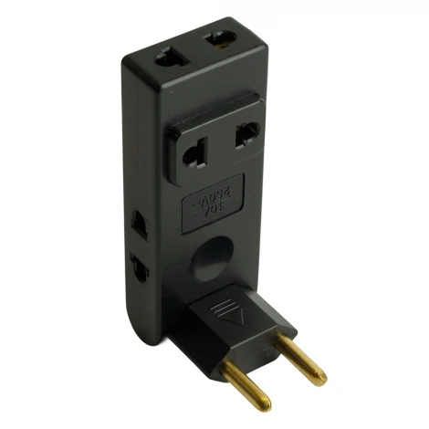 Разветвитель сетевой 4-х местный без заземления (черный) Stekker 50070