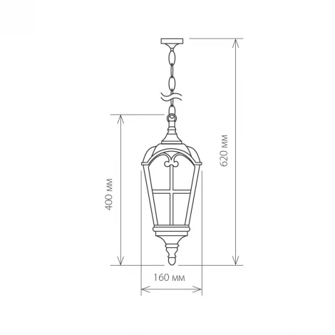 Уличный светильник подвесной Elektrostandard Mira H черное золото (220V, на цепи, IP44)