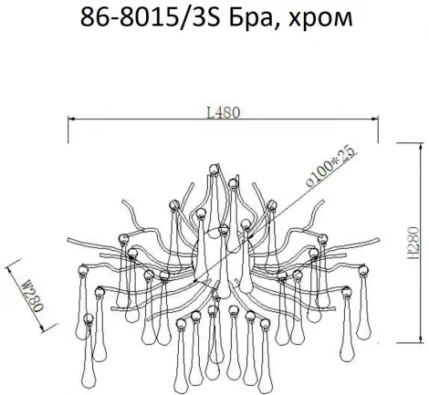 Бра Garda Decor 86-8015/3S (220V, подвески)