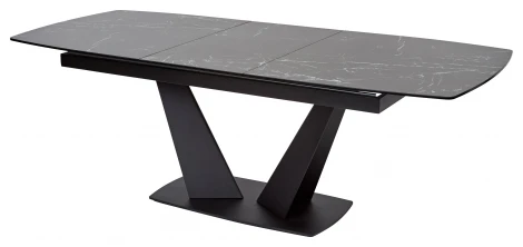 Стол ACUTO2 170 NERO KL-116 Черный мрамор матовый, итальянская керамика/ черный каркас