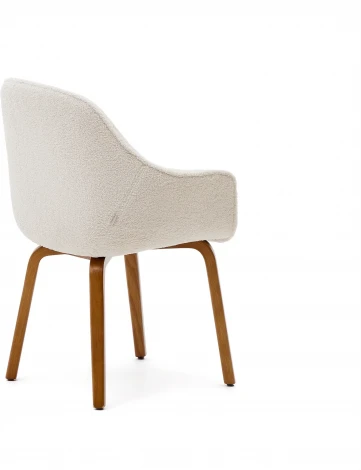 Aleli Стул из белой синели и ножками из ясеня с отделкой под орех La Forma (ex Julia Grup) арт.179266