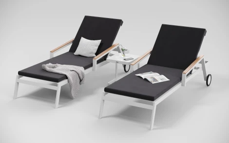 Шезлонг Gardenini Sogno S (Алюминий,Ткань/Белый,Антрацит) SSGNS.020500.N3