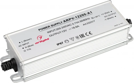 Блок питания ARPV-12200-A1 (12V, 16.6A, 200W) (IP67 Металл) 032317 Arlight