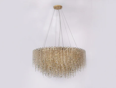 Подвесная люстра Newport 10900 10933/C gold (220V, хрусталь, на тросе, круглые)