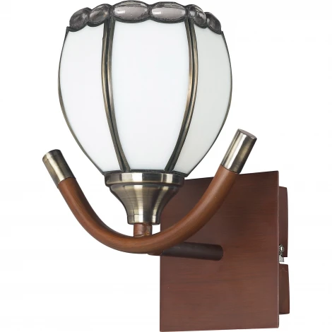 Бра N-Light 607 607-01-51 antique brass + walnut tiffany