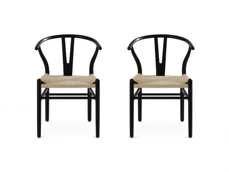 Комплект стульев Monk stick 2 шт. ОГОГО Обстановочка! 966349 (Массив,Дерево/Бежевый,Черный)