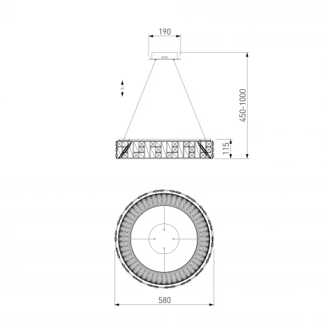 Подвесная люстра хрустальная светодиодная Bogate's Cliff 90373/1 (220V, на тросе)