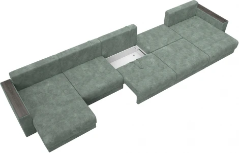 Диван П-образный с декором Лига-049 НПБ Мегалонг Лига Диванов (Велюр) арт.128531