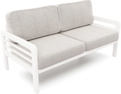 Диван Arsko прямой Бергер Б белая эмаль рогожка серая