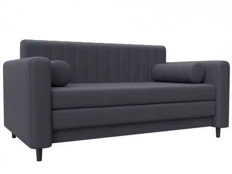 Диван прямой Лига-070 (ЛДСП,Брус,Фанера/Дерево/Экокожа/Серый) Лига Диванов 129752