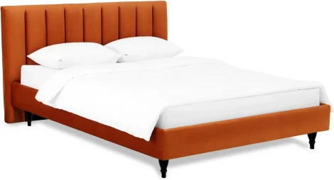 Кровать Queen II Sofia L 1600 ОГОГО (арт.577449), (Ткань/Оранжевый)