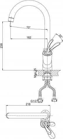 Смеситель D&K Baciano DA1032441 для кухонной мойки