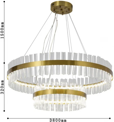 Подвесная люстра ярусная Favourite Placerat 4012-12P (LED, 220V, хрусталь, на тросе, круглые)