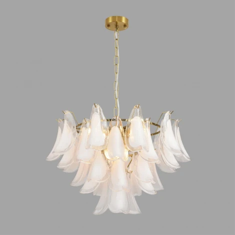 Подвесная люстра Lumion Plume 8385/9 золото/белый, металл/стекло E14 9*40W 220V