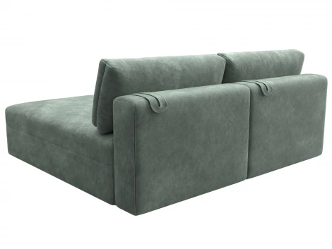 Диван угловой модульный Лига-060 НПБ угол универсальный (ЛДСП,Брус,Фанера/Пластик/Велюр/Зеленый) Лига Диванов 129509