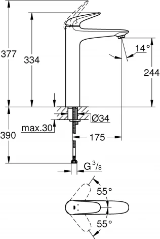 Смеситель Grohe Eurostyle 23719LS3 для раковины
