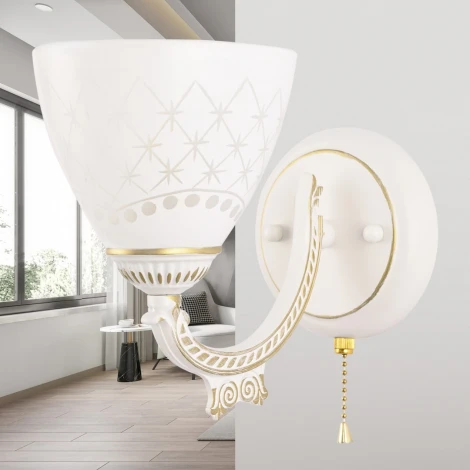 Бра с выключателем Arte Milano AM343837 343837/1W WT+G (220V)