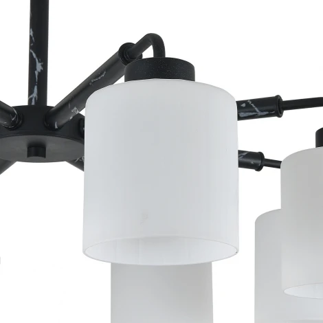 Потолочная люстра на штанге Escada Lord 2133/8P 8x60Вт E27, металл/стекло, чёрный мрамор/белый (220V)