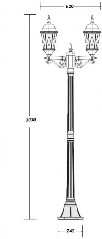 Наземный фонарь Oasis Light ASTORIA 2M 91408MA Gw ромб (220V, IP44)