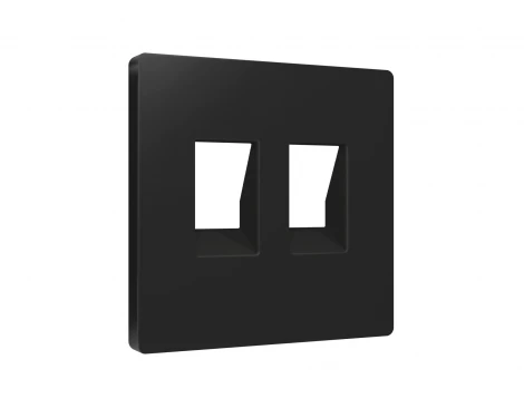 Лицевая панель для Ethernet RJ-45/телефонной RJ-11 двойной розетки (черный матовый) Ambrella Volt QUANT AP8121