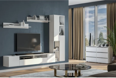 ТВ-тумба Woodville Валенсия белый текстурный 536239