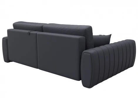 Диван угловой Лига-057 НПБ угол левый (ЛДСП,Брус,Фанера/Пластик/Экокожа/Серый) Лига Диванов 130035L