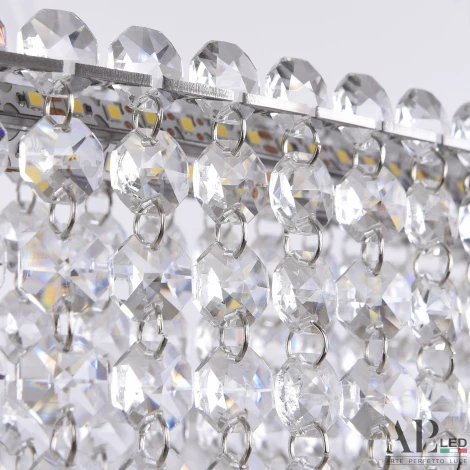 Подвесная люстра светодиодная APL LED Sicilia SH02.93.D.Ni.4000 (220V, хрусталь, на тросе)