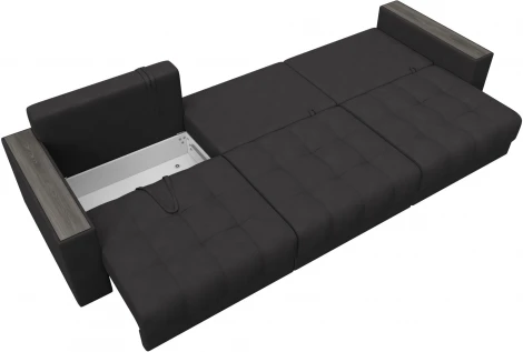 Диван прямой с декором Лига-049 НПБ Лонг Лига Диванов (Замша) арт.128444