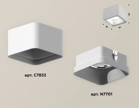Накладной точечный светильник Ambrella Techno Spot XS7832001 (220V, куб)