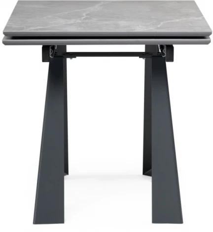 Керамический стол Woodville Бэйнбрук 120х80х76 серый мрамор / графит 530825