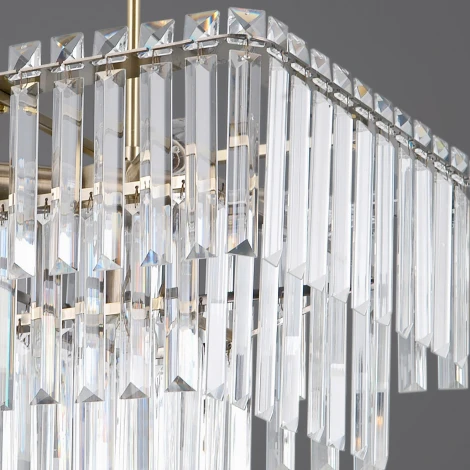 Потолочная люстра хрустальная на штанге ILLUMICO IL3535-5PSQ-25AB ELITE