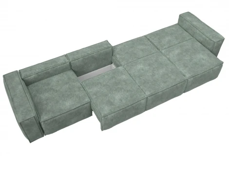 Диван прямой Лига-081 НПБ МегаЛонг (ДСП/Пластик/Велюр/Зеленый) Лига Диванов 130296