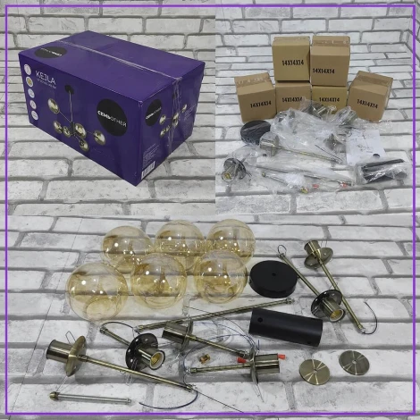 Потолочная люстра на штанге Seven Fires Kejla SF3321/6C-AB-BK