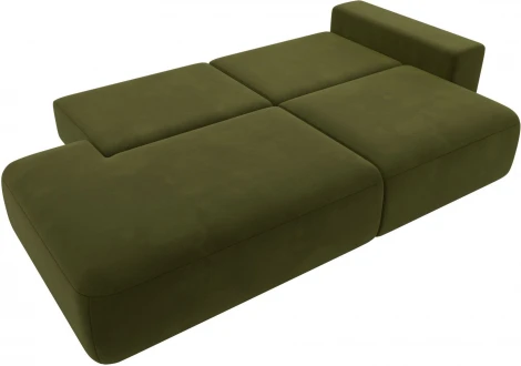 Диван прямой Лига-036 НПБ Модерн подлокотник справа (Зеленый/Микровельвет) Лига Диванов арт.121334