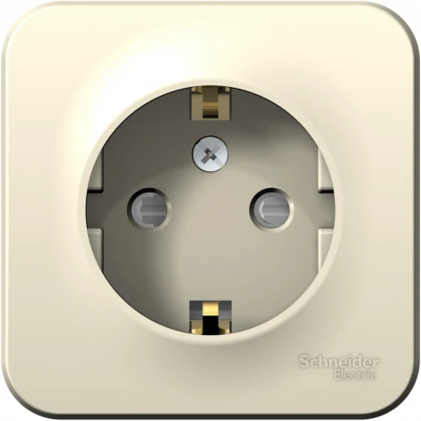 Розетка накладная с заземлением и шторками (молочный) Systeme Electric Blanca BLNRA011102