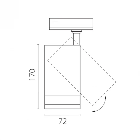 Трековый светильник однофазный/трехфазный светодиодный 20W 220V 1400LM 20-55G с тонким адаптером Lightstar Canno Pro C4206SS