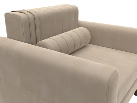 Кресло Лига-070 (ЛДСП,Брус,Фанера/Дерево/Велюр/Бежевый) Лига Диванов 132556