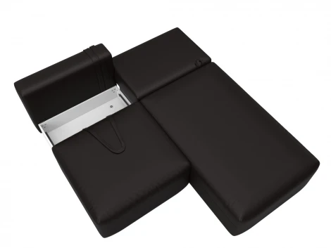 Диван угловой модульный Лига-060 НПБ угол универсальный (ЛДСП,Брус,Фанера/Пластик/Экокожа/Коричневый) Лига Диванов 130061