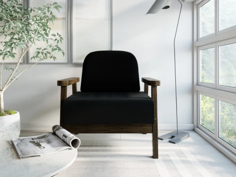 Кресло Arsko Флори венге велюр черный