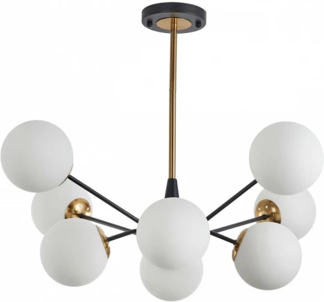 Потолочная люстра на штанге Arte Milano Neapolis-79808 279808/8 BK/GD (220V, шар)