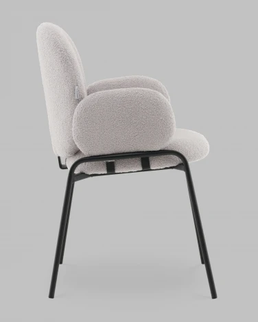 Стул с подлокотниками Моллек букле светло-серый Stool Group арт.УТ000041635