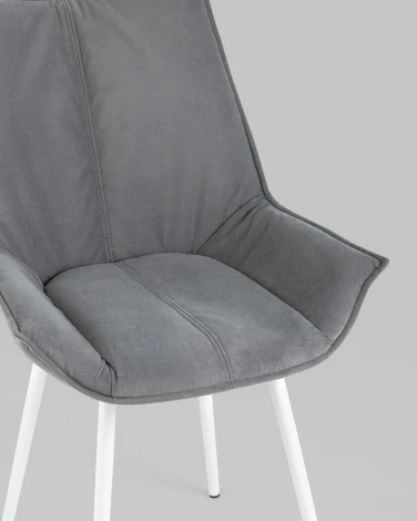 Стул Stool Group Осло велюр серый белые ножки УТ000035052